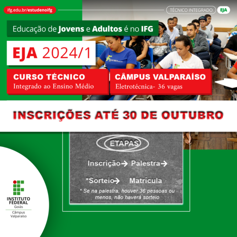 IFG Oferece Vagas para Curso Técnico em Eletrotécnica na Modalidade EJA