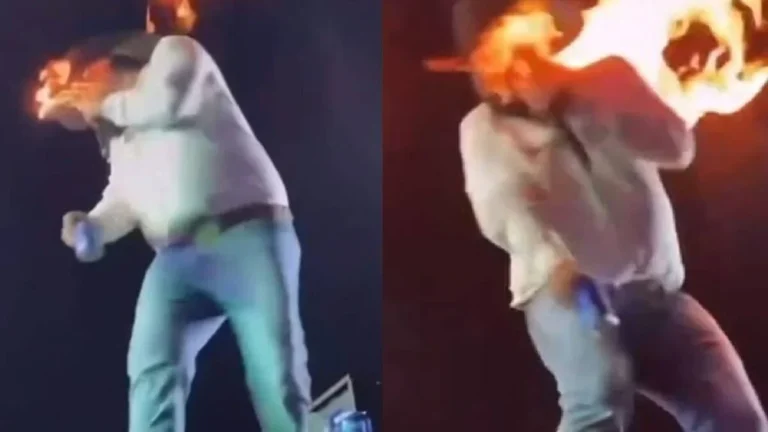 Cantor sertanejo Léo se fere após ser atingido por fogo durante show; veja vídeo
