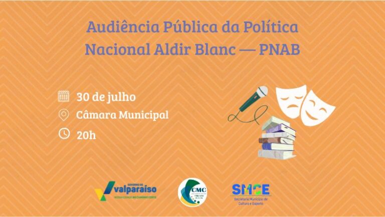 Leia mais sobre o artigo Valparaíso de Goiás convoca audiência pública da Lei Aldir Blanc em 30/07