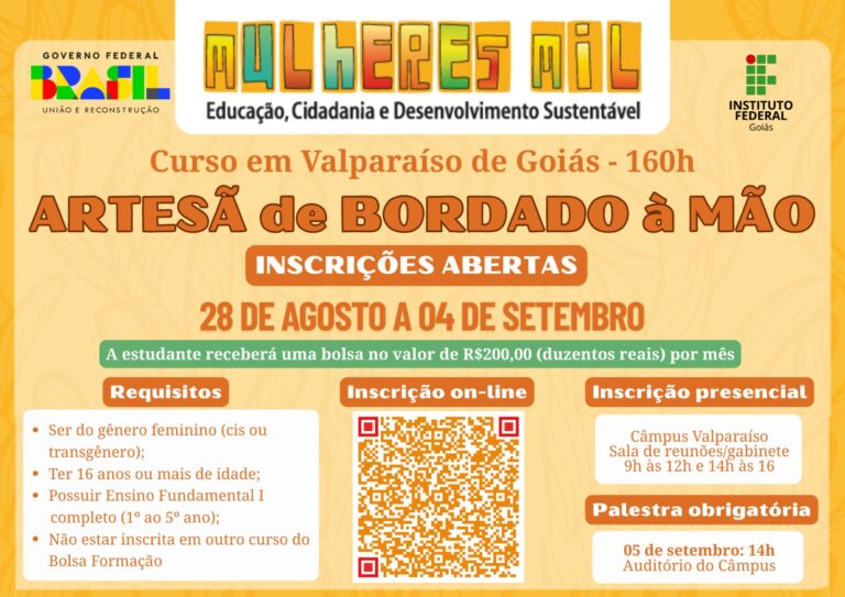 Leia mais sobre o artigo IFG Valparaíso abre inscrições para curso gratuito de bordado artesanal