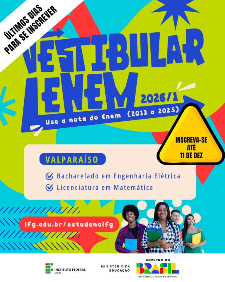 Leia mais sobre o artigo Vestibular Enem 2026 do IFG: inscrições até 11 de dezembro