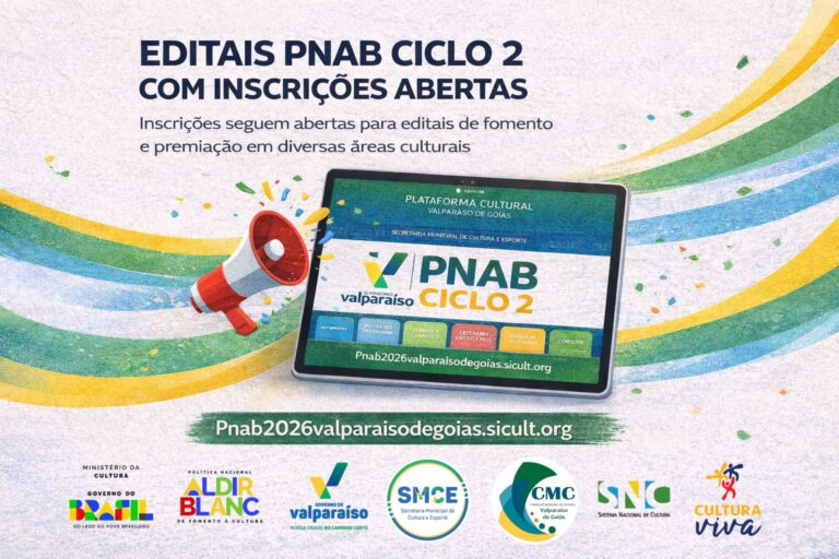 Leia mais sobre o artigo VALPARAÍSO LANÇA EDITAIS DA PNAB; INSCRIÇÕES ABERTAS PARA DIVERSOS SEGMENTOS CULTURAIS