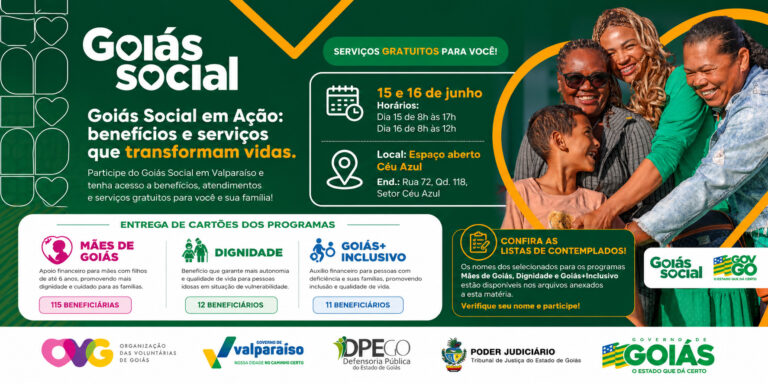 Leia mais sobre o artigo GOIÁS SOCIAL realiza entrega dos cartões dos programas Mães de Goiás, Dignidade e Goiás+Inclusivo em Valparaíso