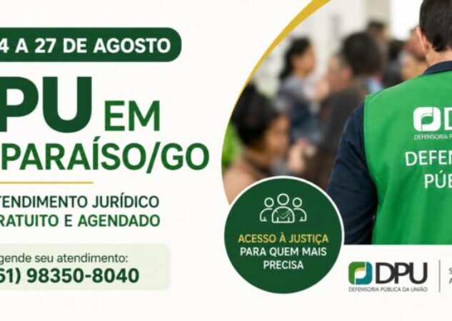 DPU oferece atendimento jurídico gratuito em Valparaíso de Goiás com agendamento